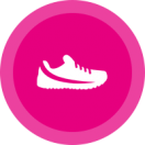 Icône présentant une chaussure de sport pour indiquer que le sport est indispensable dans l'éducation des enfants.